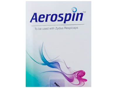 Aerospin dry powder inhaler device Zydus pack front