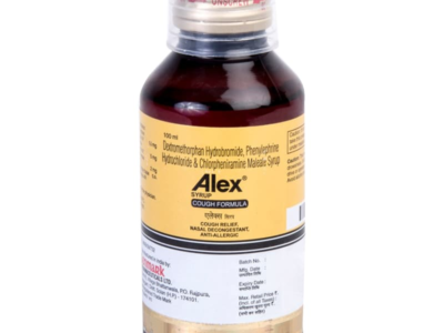 Alex Syrup bottle Glenmark cough formula, 100 ml