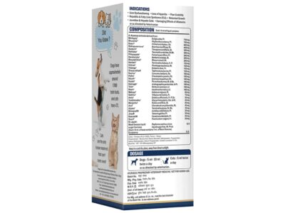 Amlycure D.S. Pet Liquid full 32-herb composition, indications and dosage panel