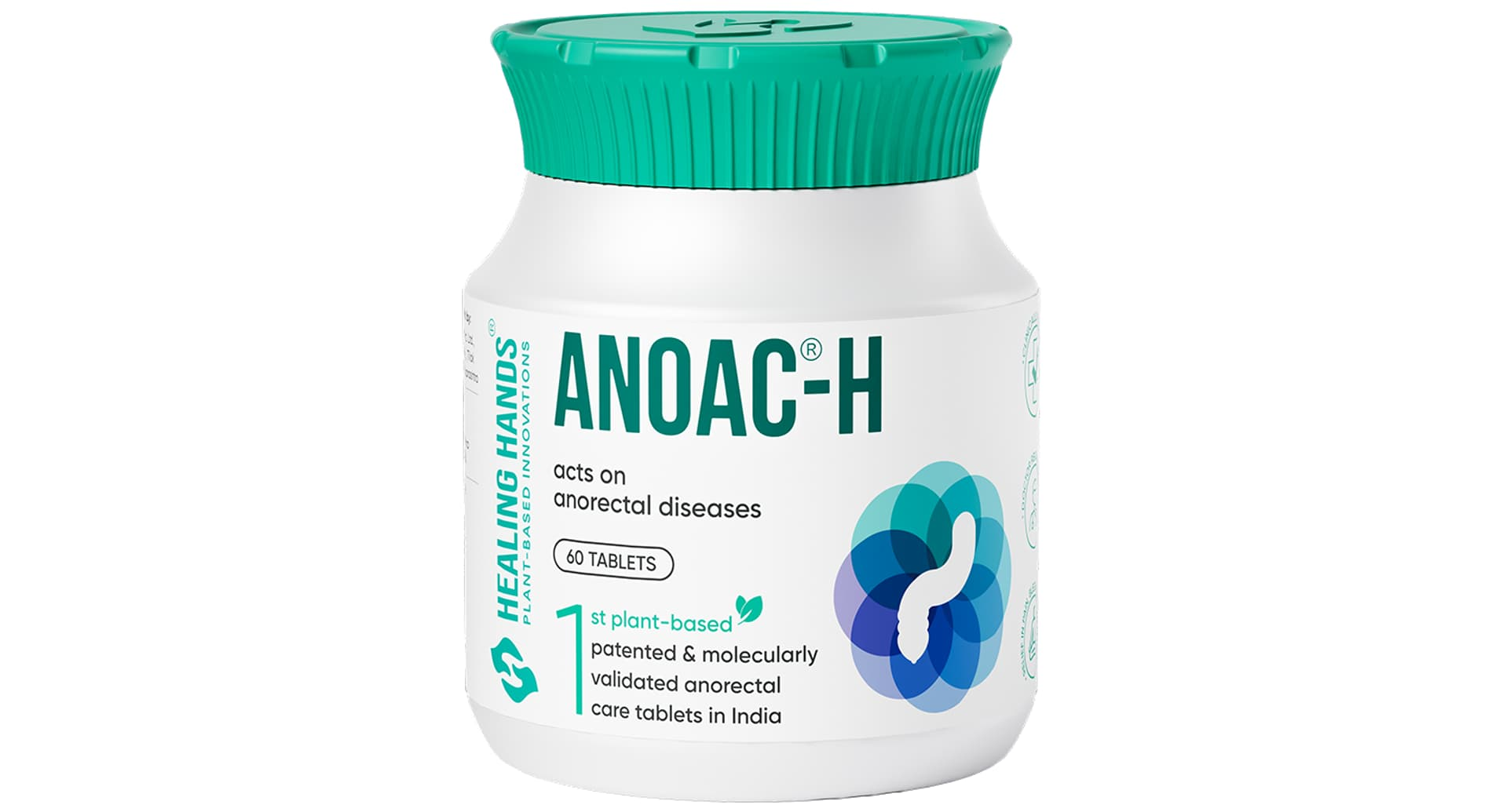 Healing Hands Anoac-H Tablets bottle of 60 tablets