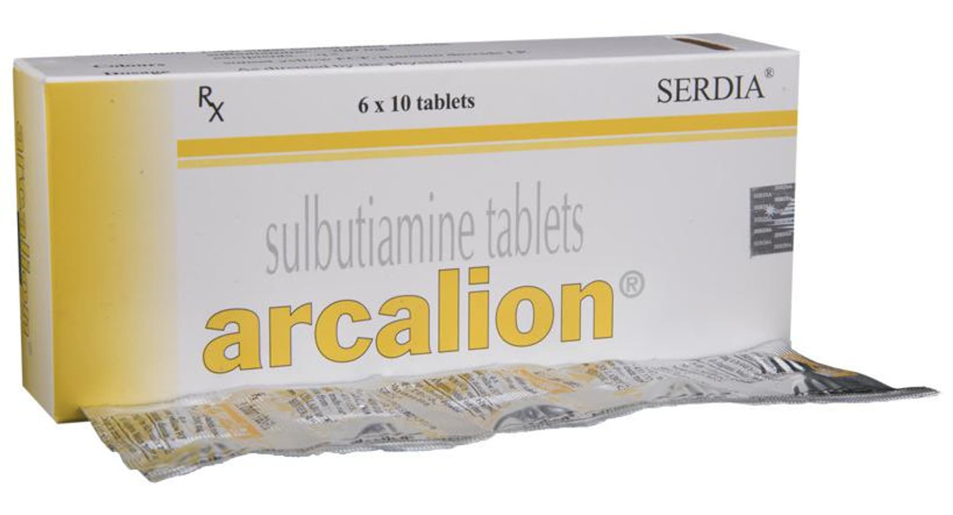 Arcalion 200 mg Tablet Serdia sulbutiamine pack with strips