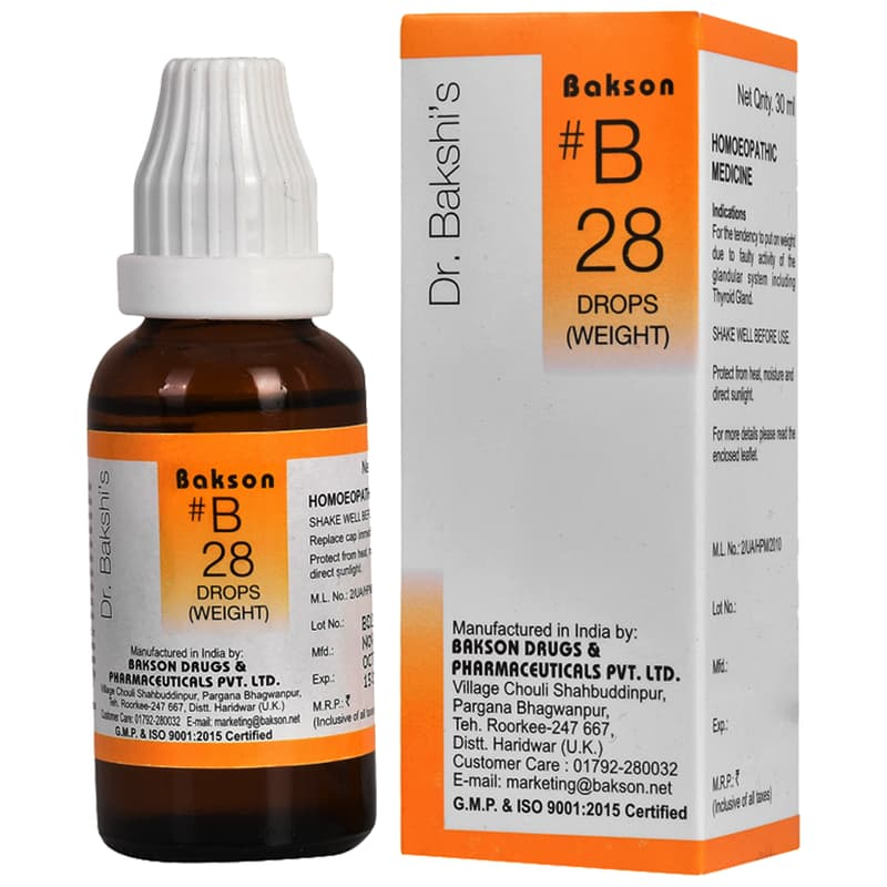 Bakson B28 Weight Drop box and bottle
