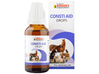 Baksons Consti Aid Drops homoeopathic veterinary 30 ml bottle and carton