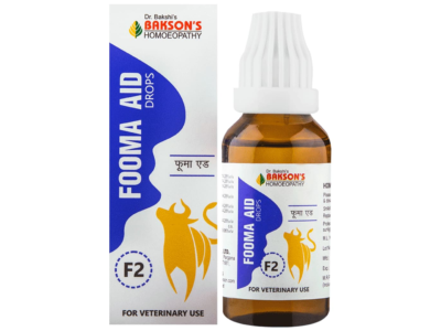 Baksons Fooma Aid F2 Drops homoeopathic veterinary 30 ml bottle and carton