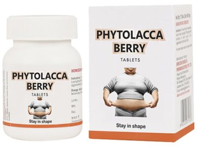 Bakson's Phytolacca Berry Tablet bottle and box, 75 tablets