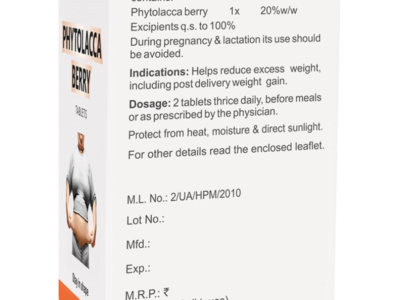Baksons Phytolacca Berry Tablet box front label