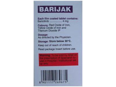 Barijak 4 mg Tablet composition and warning panel