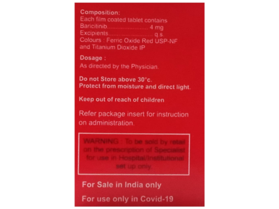 Barikind 4 mg Tablet composition and warning panel