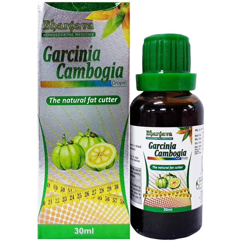 Bhargava Garcinia Cambogia Drop box and bottle, natural fat cutter