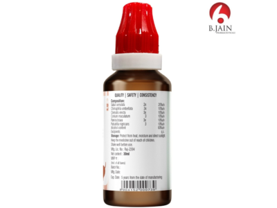 BJain Omeo Prostate Drops label with composition