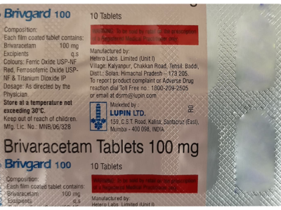 Brivgard 100 mg Tablet Lupin brivaracetam 100 mg strip of 10
