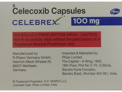 Celebrex 100 mg Capsule Pfizer celecoxib 100 mg carton