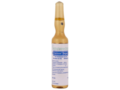 Cernos Depot Injection ampoule showing Testosterone Undecanoate 250mg per ml composition