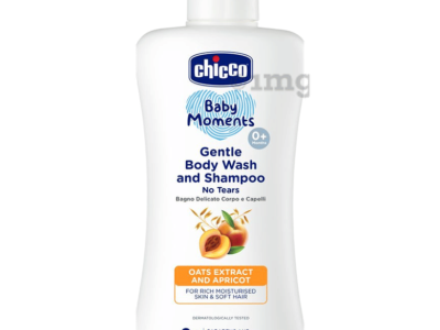 Chicco Gentle Body Wash and Shampoo Oats Extract and Apricot, 200 ml