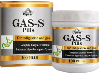 Cipzer Gas-S Pills jar of 100 pills with carton