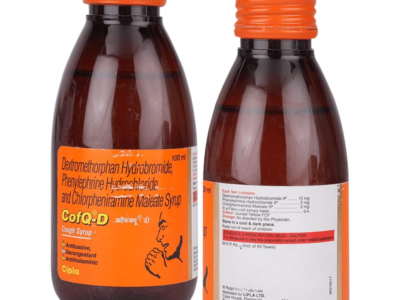 Cof-Q D Syrup bottle Cipla cough syrup, 100 ml