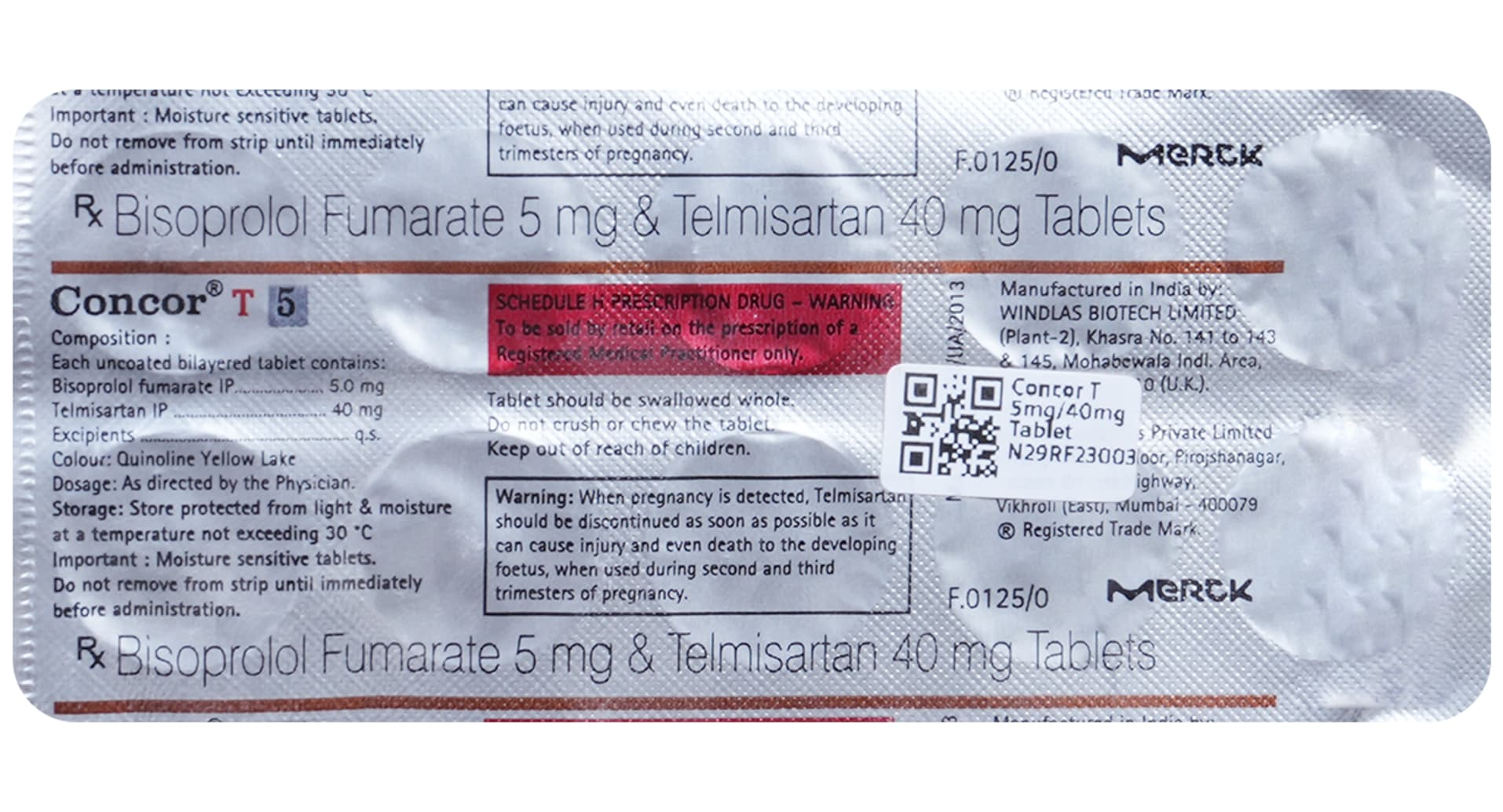 Concor-T 5 Tablet Merck bisoprolol telmisartan strip composition