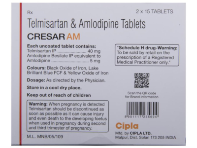 Cresar-AM Tablet Cipla telmisartan amlodipine carton front