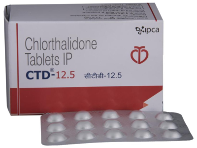 CTD 12.5 Tablet Ipca chlorthalidone 12.5 mg carton with blister strip