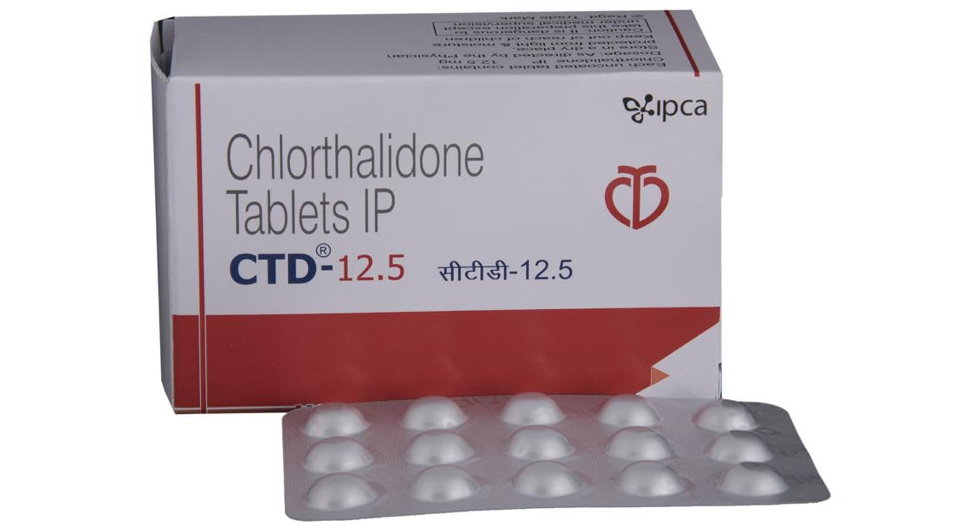 CTD 12.5 Tablet Ipca chlorthalidone 12.5 mg carton with blister strip