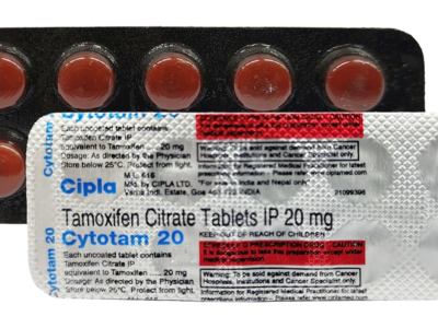 Cytotam 20 Tamoxifen Citrate 20mg tablets by Cipla - strip front and back
