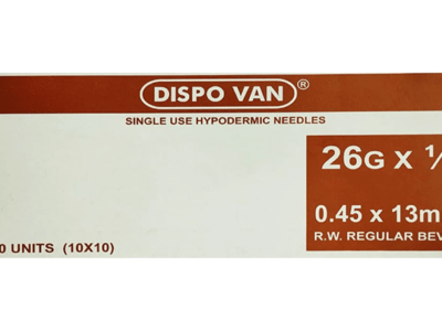 Dispovan Needle 26G x 0.5 inch box of 100