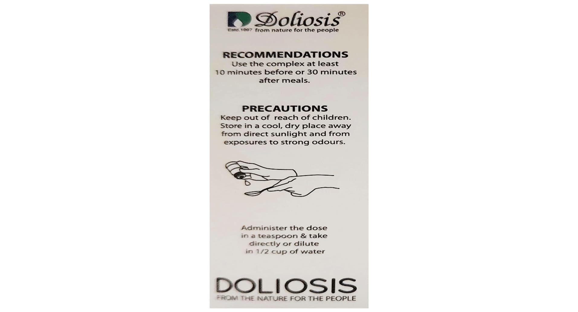 Doliosis D38 recommendations and precautions panel
