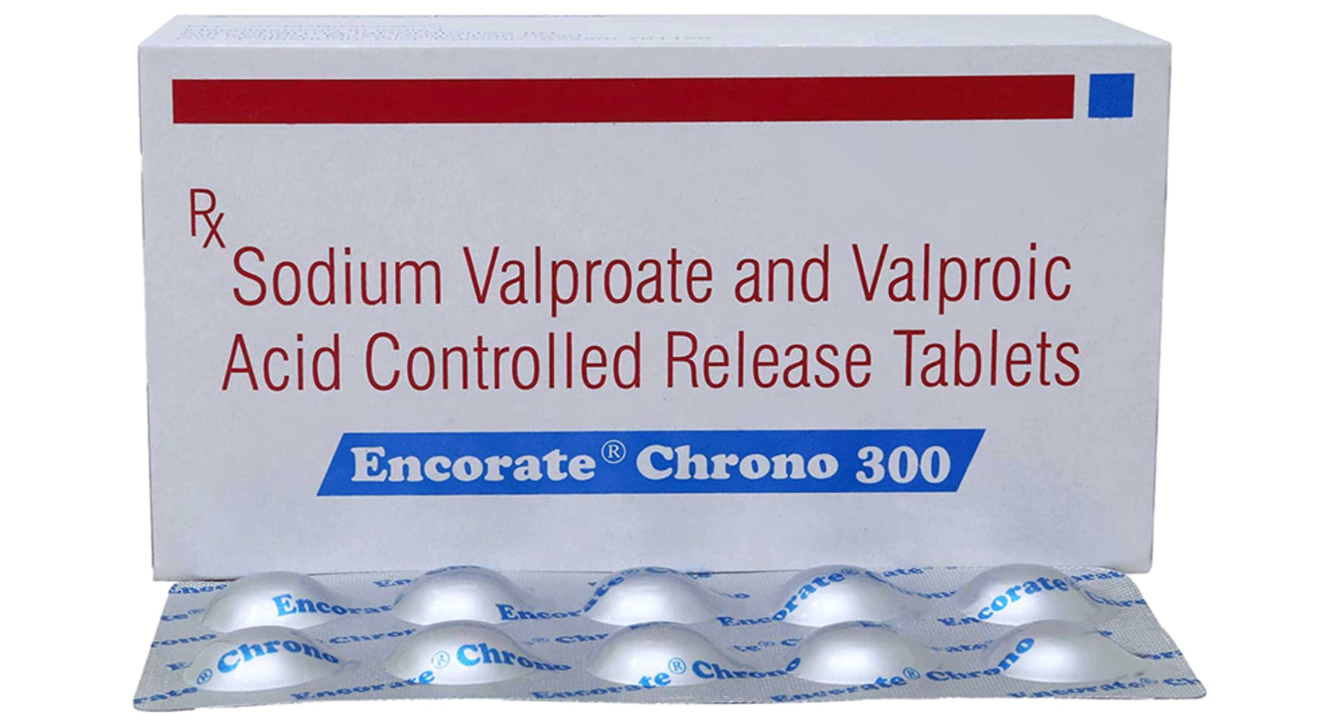 Encorate Chrono 300 mg Tablet Sun Pharma sodium valproate CR pack with strip