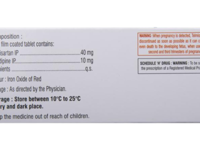 Eritel-LN 40 Tablet Eris telmisartan cilnidipine carton front