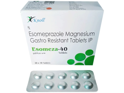 Esomeza-40 esomeprazole magnesium gastro resistant tablets IP Knoll box and blister