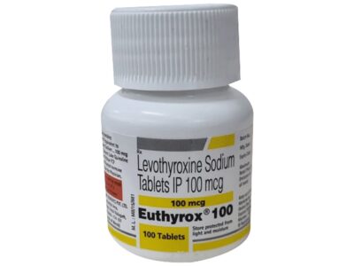 Euthyrox 100 mcg Levothyroxine Sodium tablets IP Merck bottle front