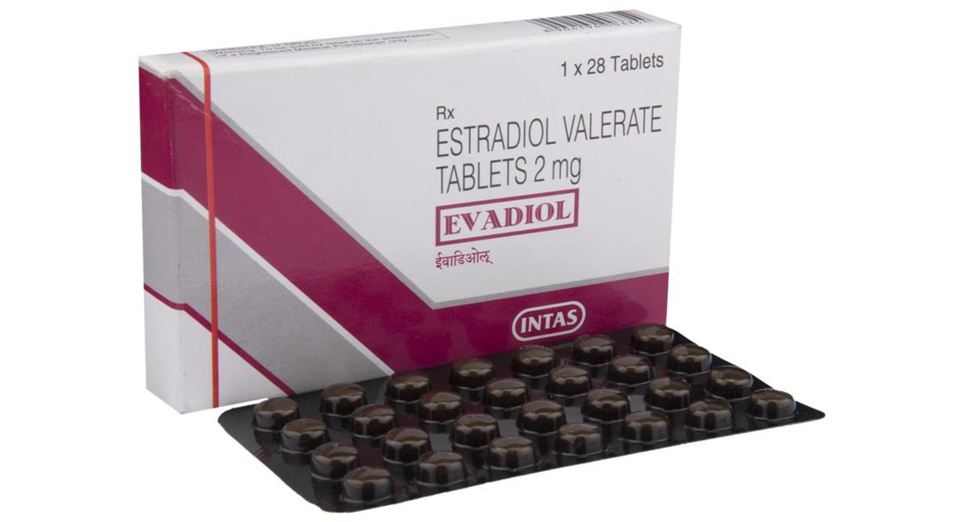 Evadiol Tablet Intas estradiol 2 mg pack of 28 tablets