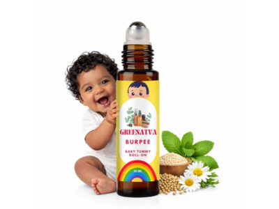 Greenatva Burpee baby tummy roll-on 10 ml amber glass bottle