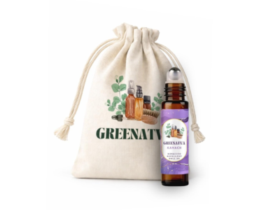 Greenatva Kavach mosquito repellent roll-on 10 ml with reusable cotton pouch