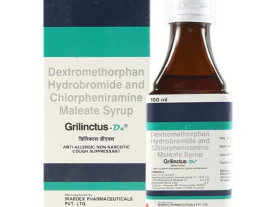 Grilinctus-DX Syrup box and bottle Franco-Indian, 100 ml