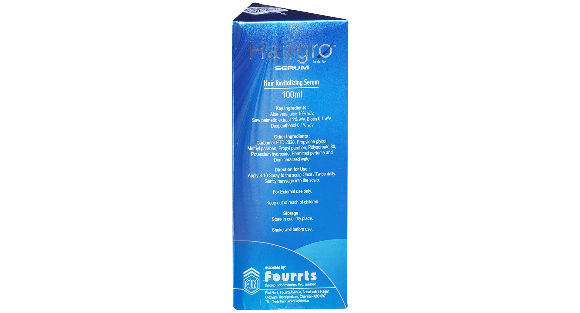 Hairgro Serum carton details