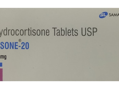 HISone-20 hydrocortisone tablets USP 20 mg Samarth carton front