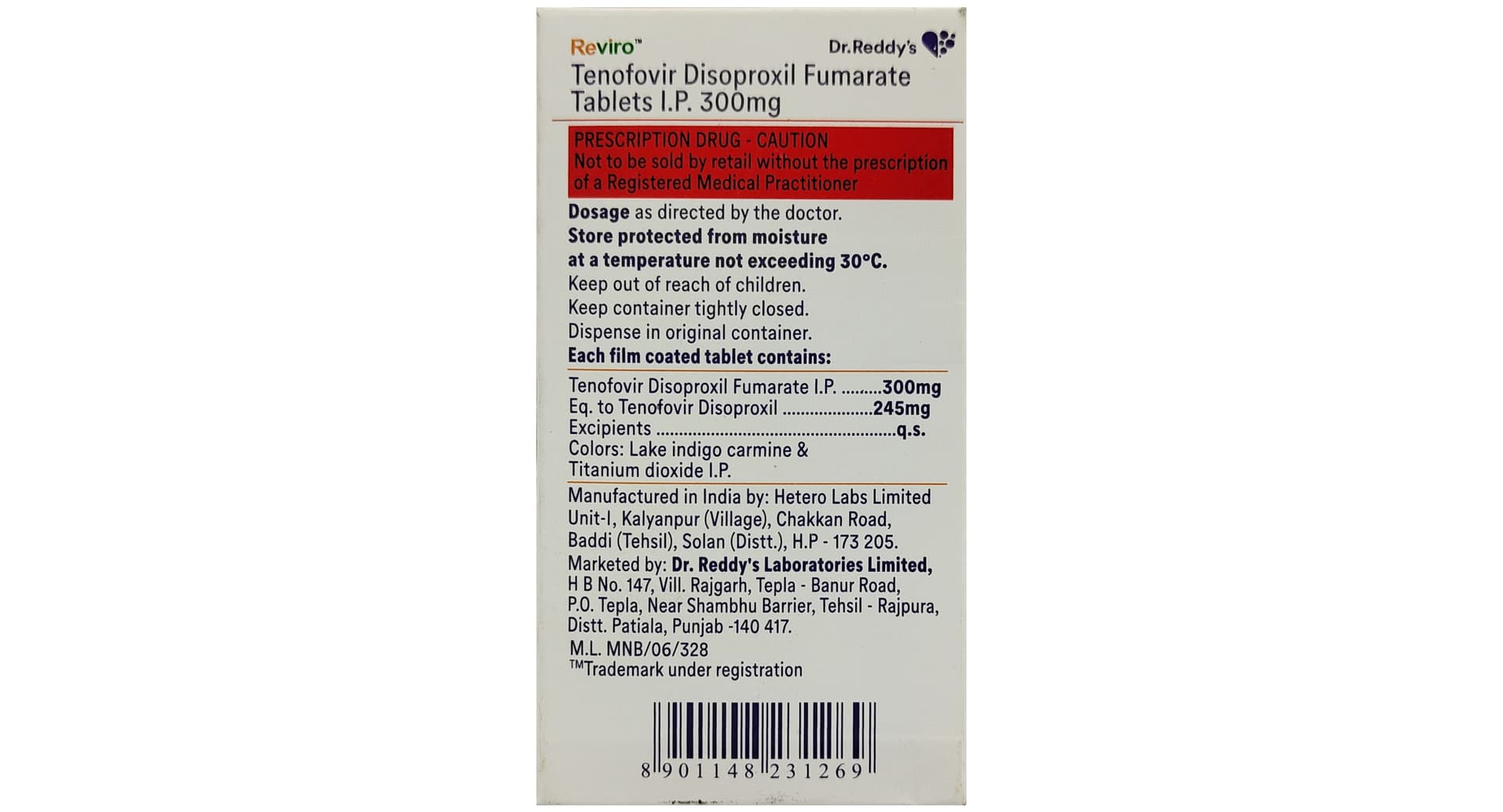 Reviro 300mg Tablet