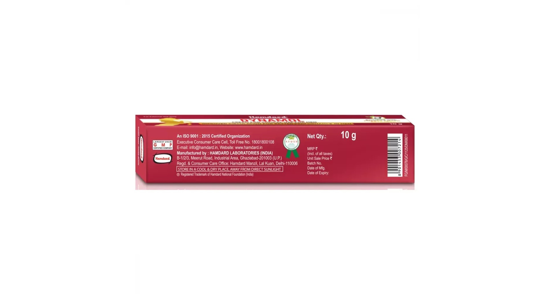 Hamdard Dynamol Cream pack details