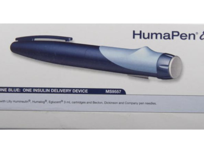 HumaPen Ergo II carton showing compatibility with Lilly cartridges and BD needles