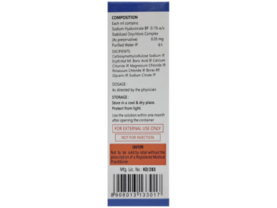 Hylosoft Eye Drop Neomedix sodium hyaluronate composition and storage panel