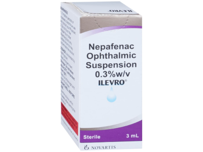 Ilevro Ophthalmic Suspension Novartis nepafenac 0.3% 3 ml carton front