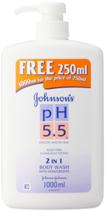 Johnson & Johnson pH 5.5 Body Wash bottle, 1000 ml