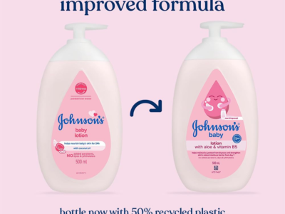 Johnsons Baby Lotion pump bottle front label