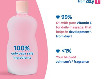 Johnsons Baby Oil bottle front label