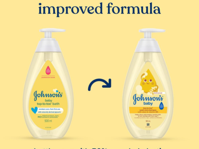 Johnsons Baby Top to Toe Bath pump bottle front label