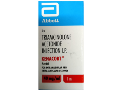 Kenacort 40 mg triamcinolone acetonide injection Abbott carton front