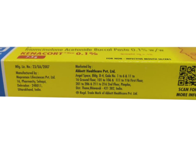 Kenacort New Buccal Paste manufacturer and marketing panel