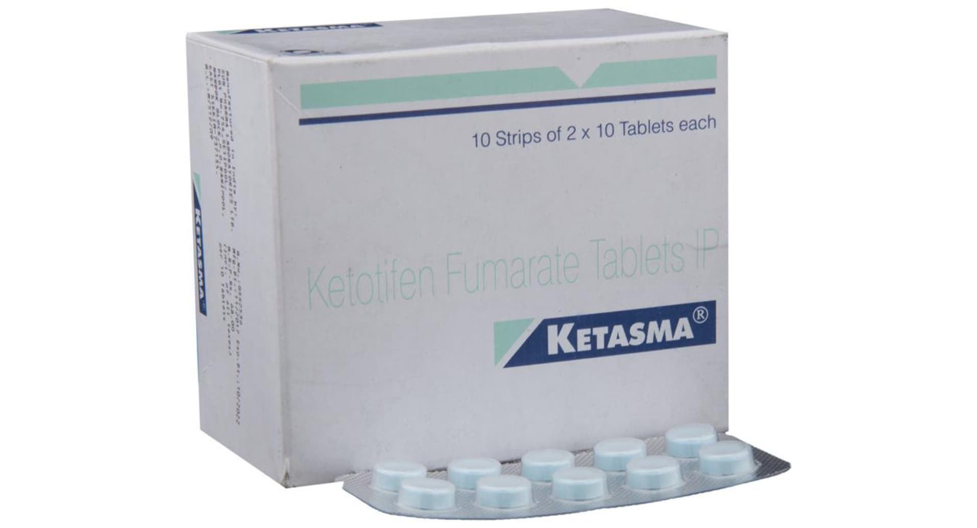 Ketasma ketotifen fumarate tablets IP Sun Pharma carton with strip
