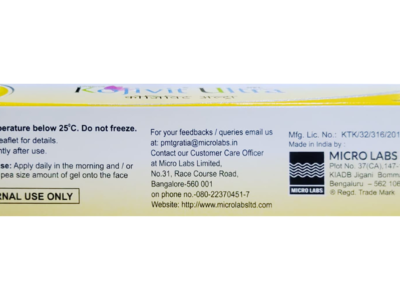 Kojivit Ultra Gel directions for use and Micro Labs panel